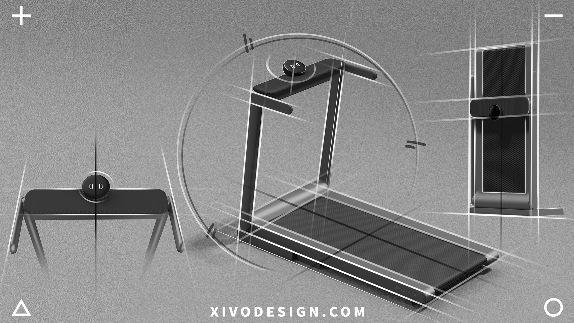 human-computer interaction，Running tools，Treadmill，fold，Minimalist，Gentle and friendly，product design，Intelligent design，