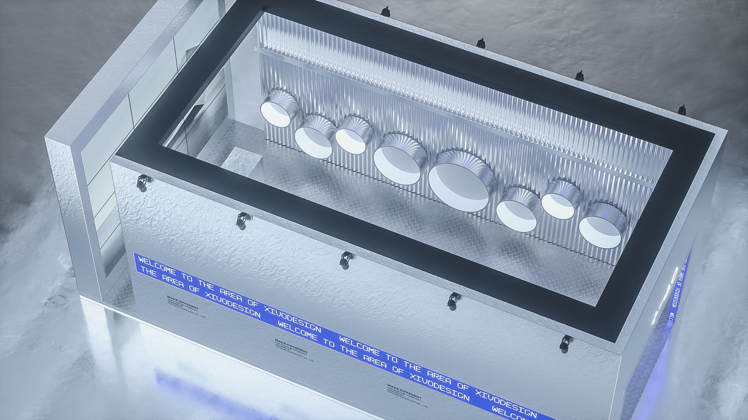 trend，Booth design，science and technology，Metal，Device design，interactive，Exhibition，Space，