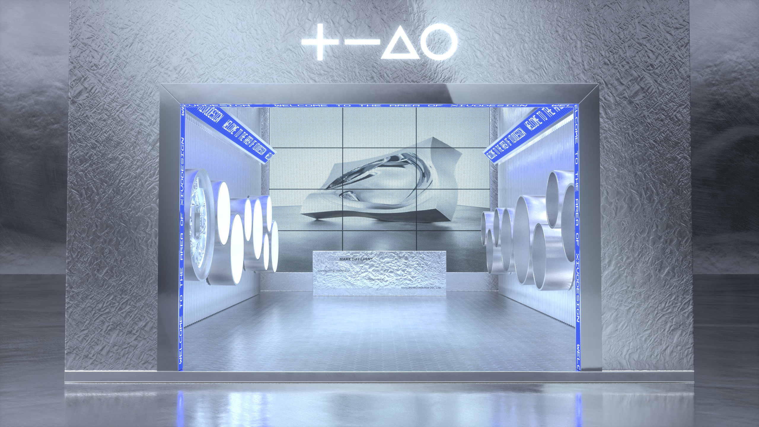 trend，Booth design，science and technology，Metal，Device design，interactive，Exhibition，Space，