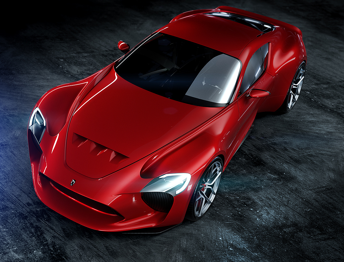 车，渲染图，红色，612 GTO III，3d模型，Sasha Selipanov，