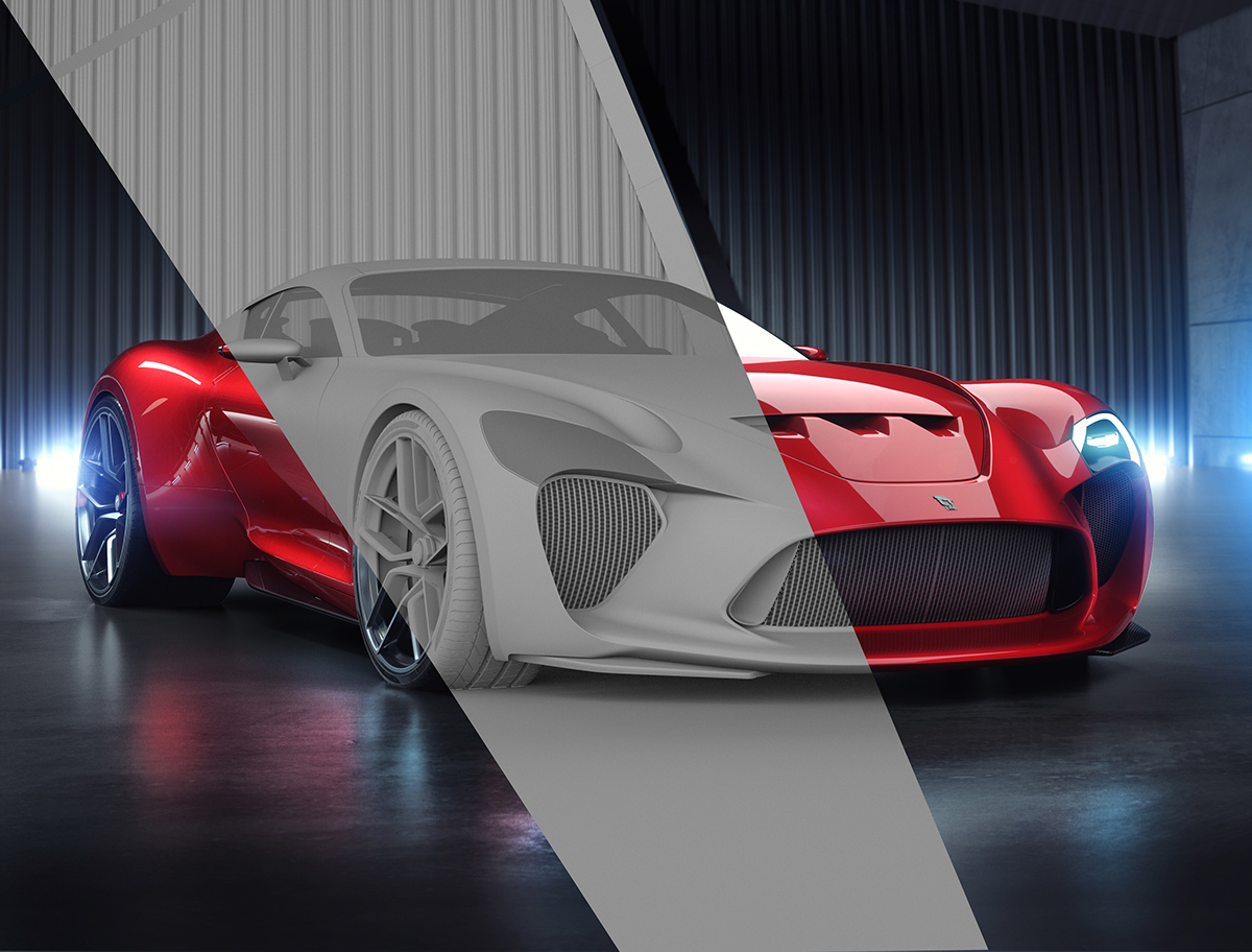 vehicle，Rendering，gules，612 GTO III，3D model，Sasha Selipanov，