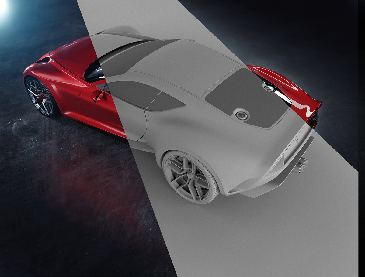vehicle，Rendering，gules，612 GTO III，3D model，Sasha Selipanov，