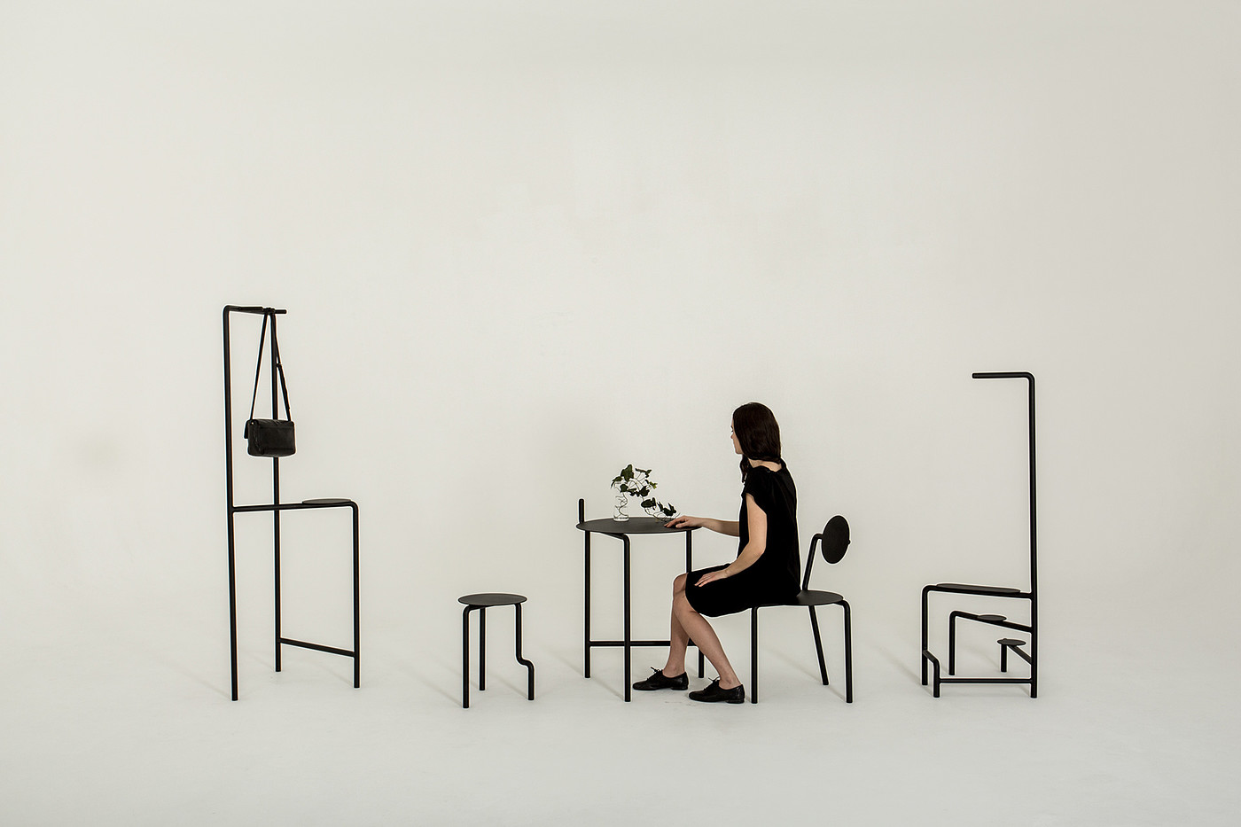furniture，Coated steel，Legs，black，
