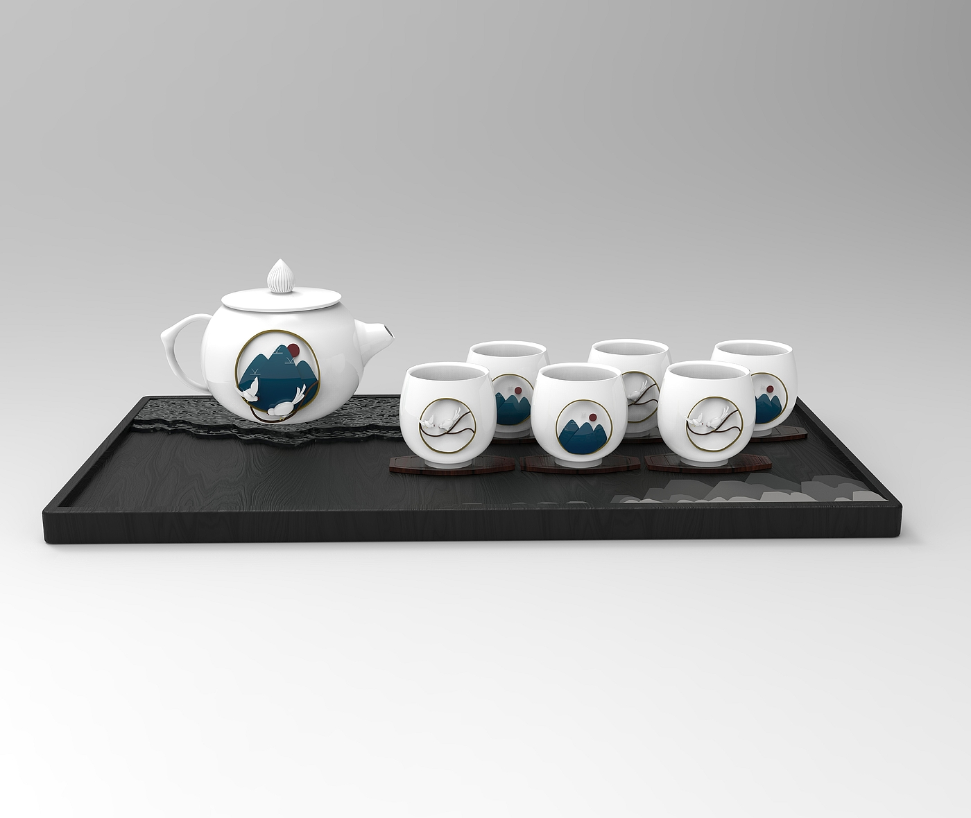 Tea set design，