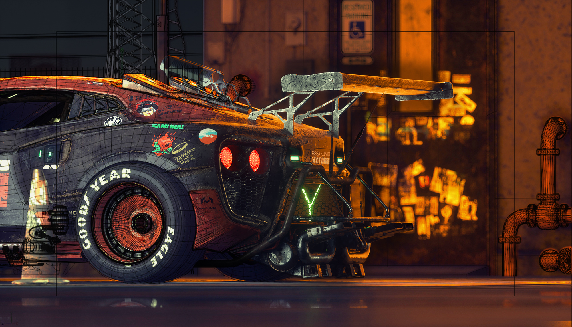 Cyberpunk，Sports car，