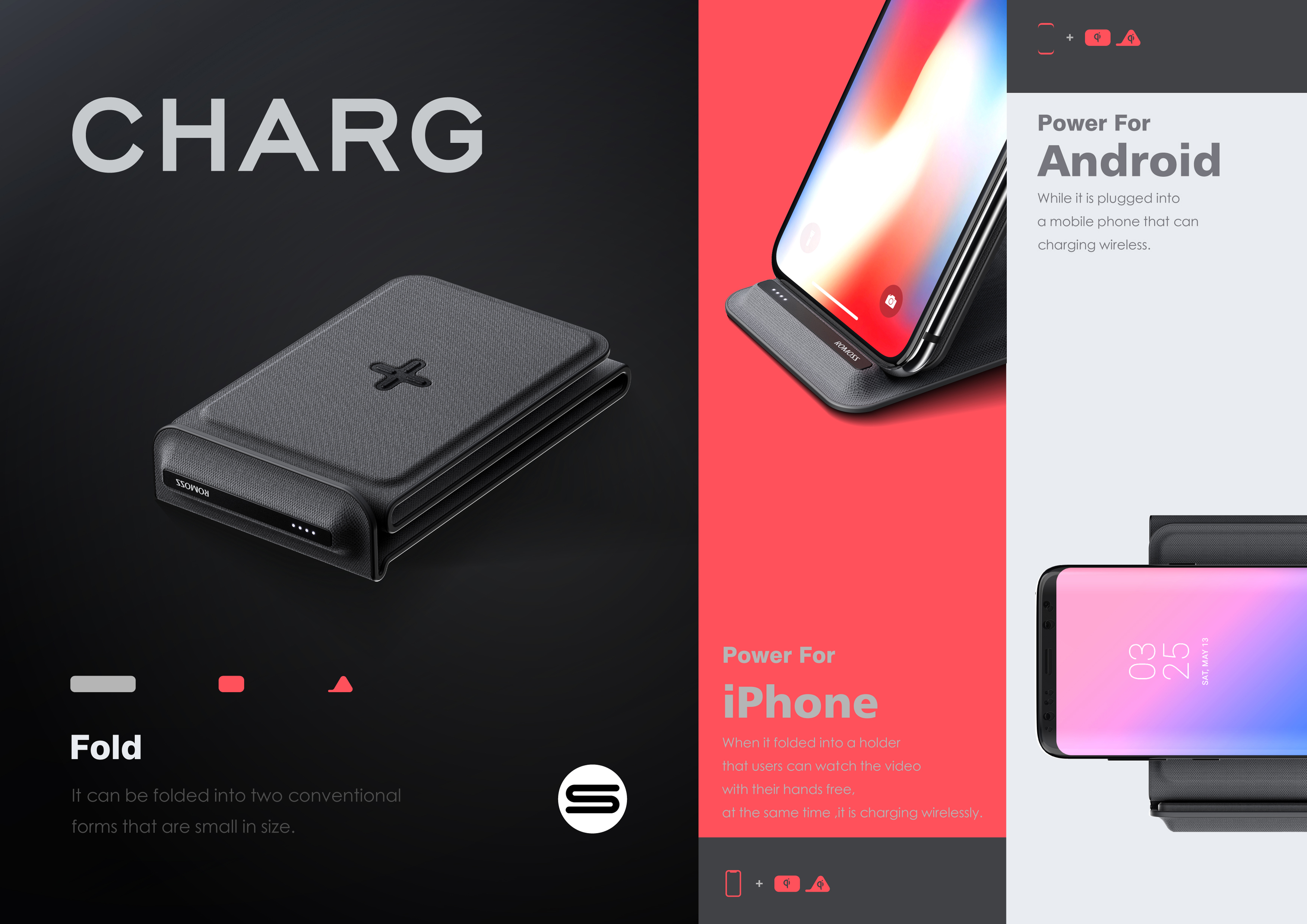 Wireless charging，fold，nfc，Bracket，