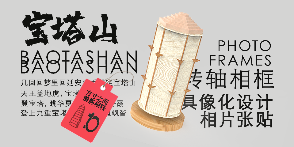 Rotating shaft，Yan'an，Photo frame，diy，
