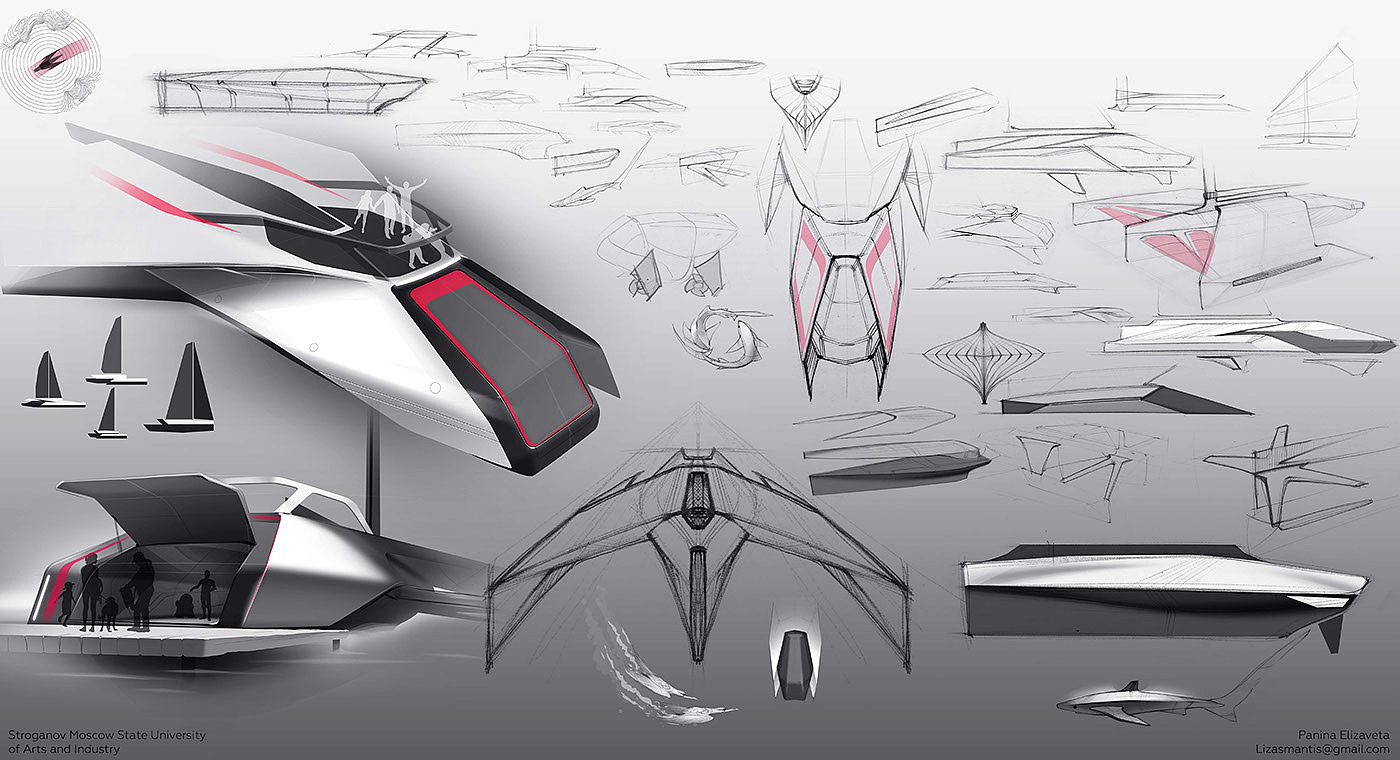 Rendering renderings，conceptual design，Trimaran，