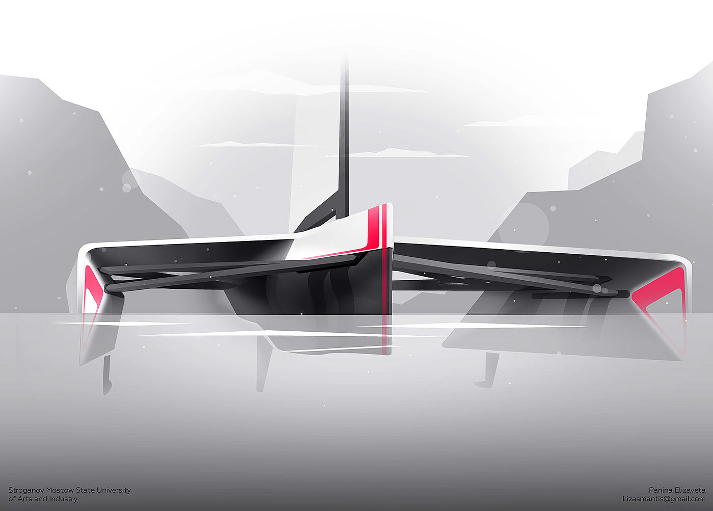 Rendering renderings，conceptual design，Trimaran，