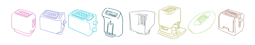 Eight Toasters，Bread machine，kitchenware，