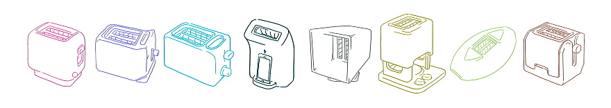 Eight Toasters，Bread machine，kitchenware，