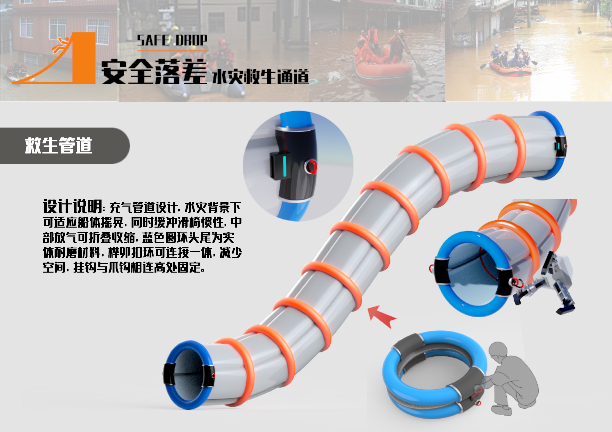 concept，lifesaving，flood，Old people and children，