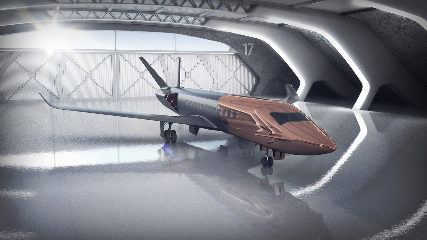 Hx-1 type，peugeot，CGI rendering，Jet aircraft，beautiful，Autodesk Maya，vray，