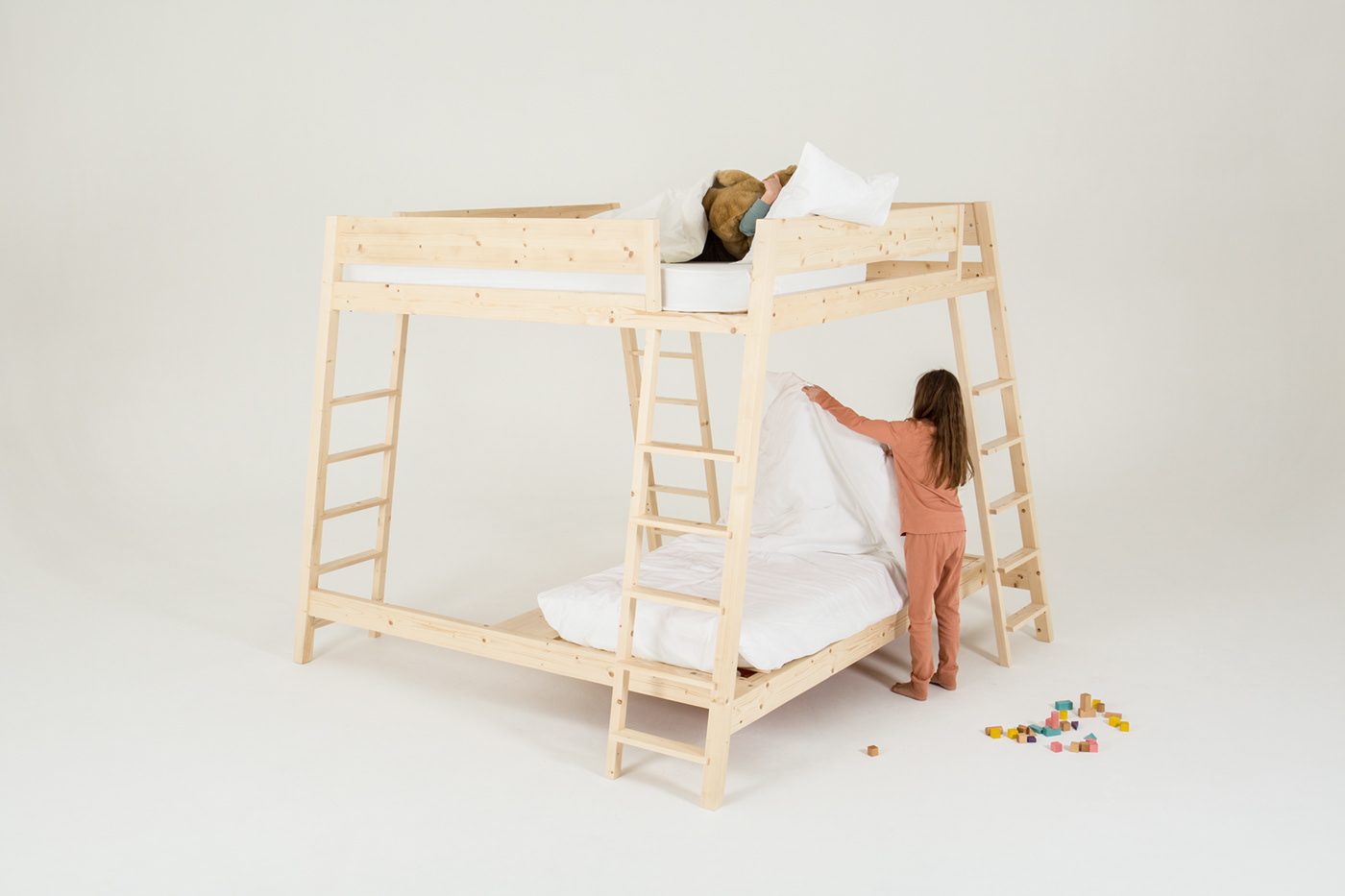 Bed，stairs，Wooden bed，imagine，