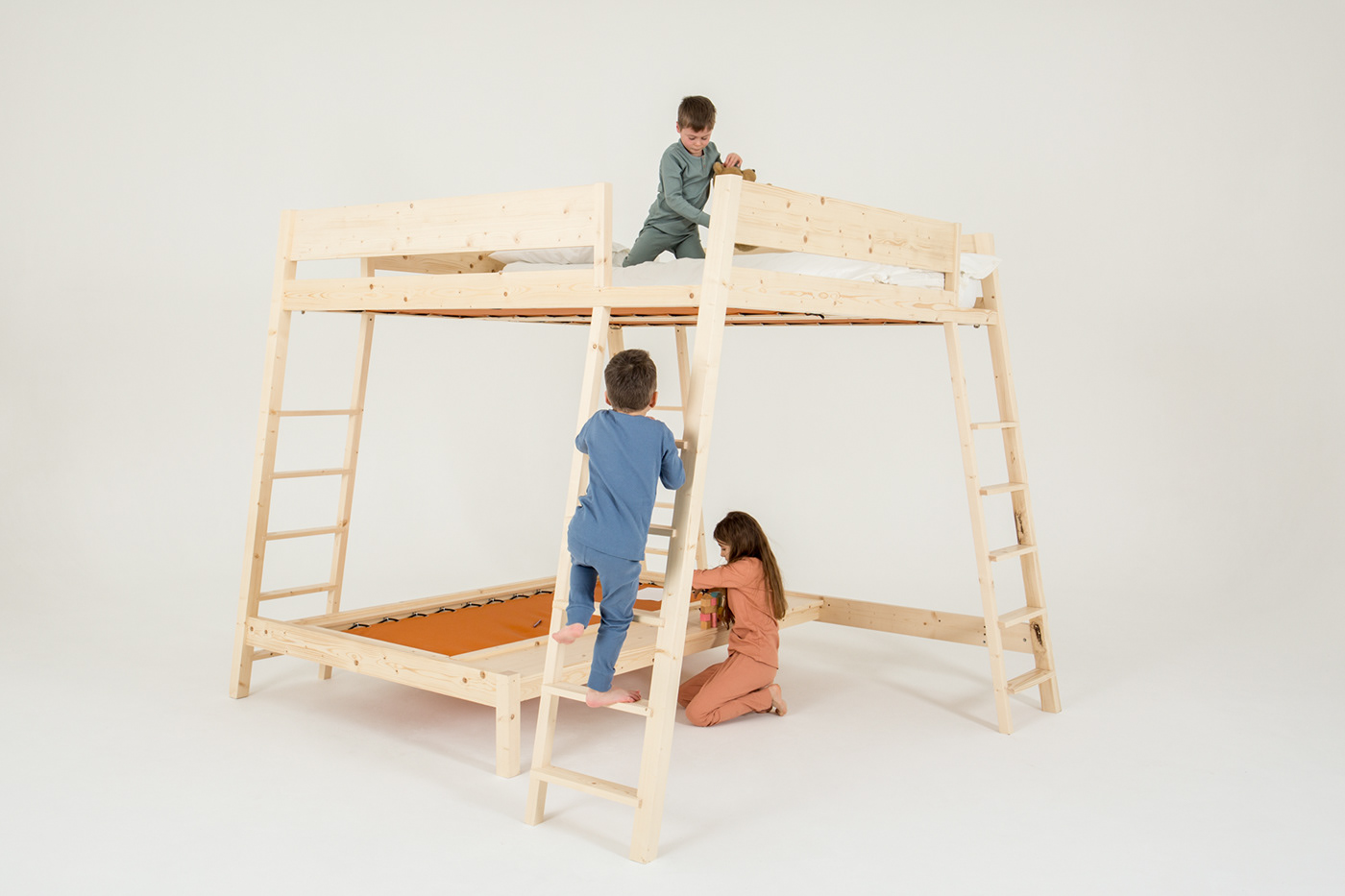 Bed，stairs，Wooden bed，imagine，