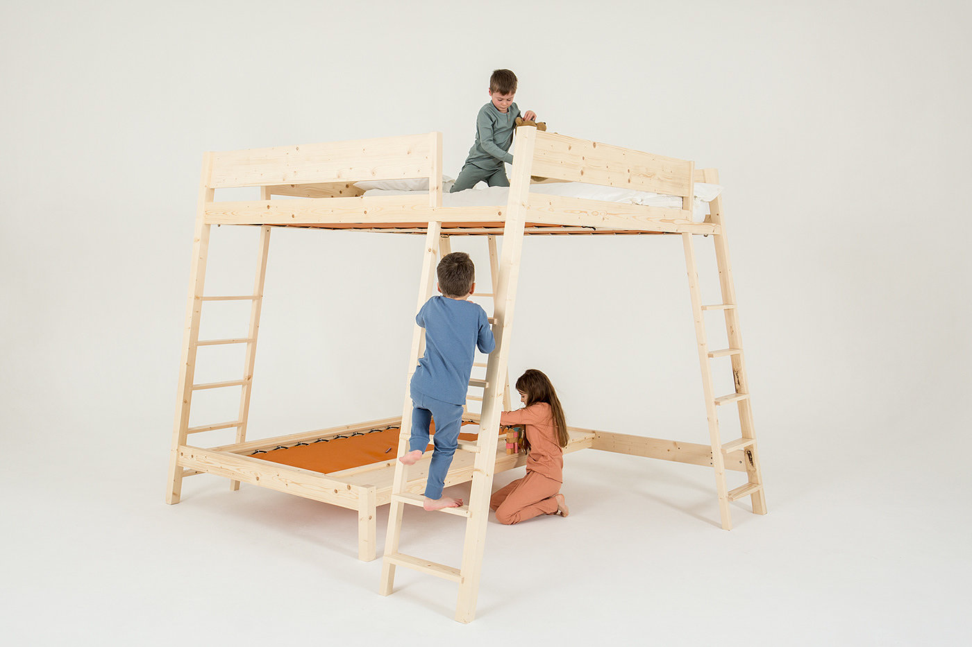 Bed，stairs，Wooden bed，imagine，