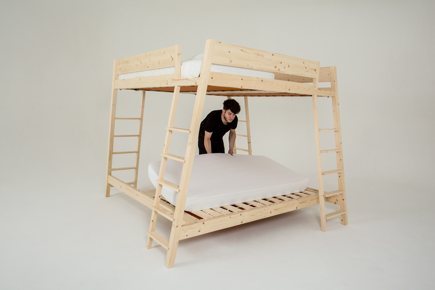 Bed，stairs，Wooden bed，imagine，