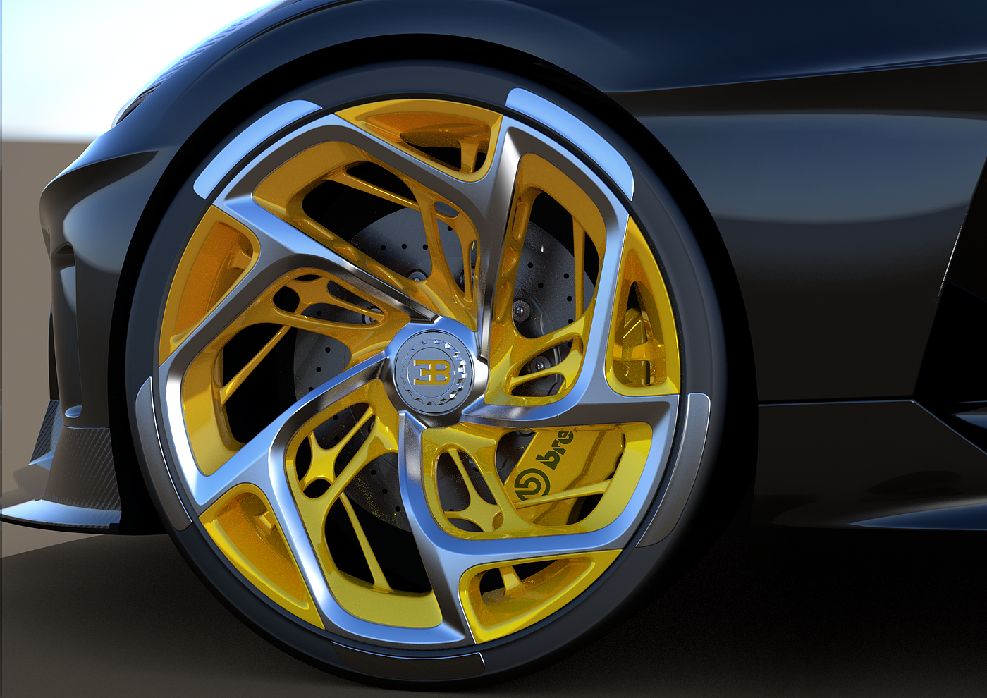 Bugatti_la_voiture_n，Bugatti，Render，vred，