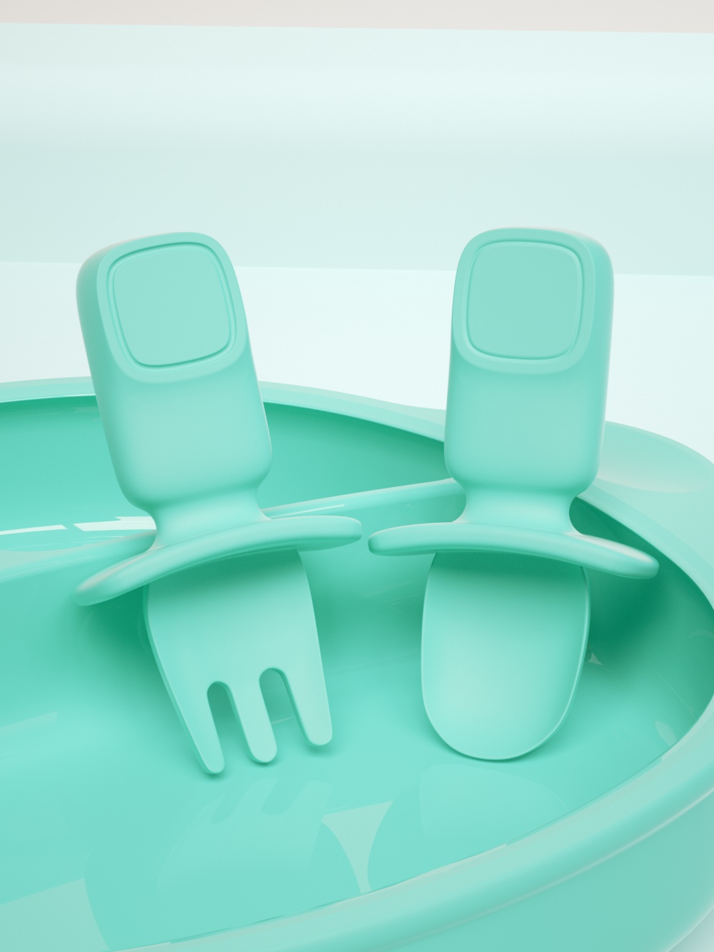 Silicone spoon fork，