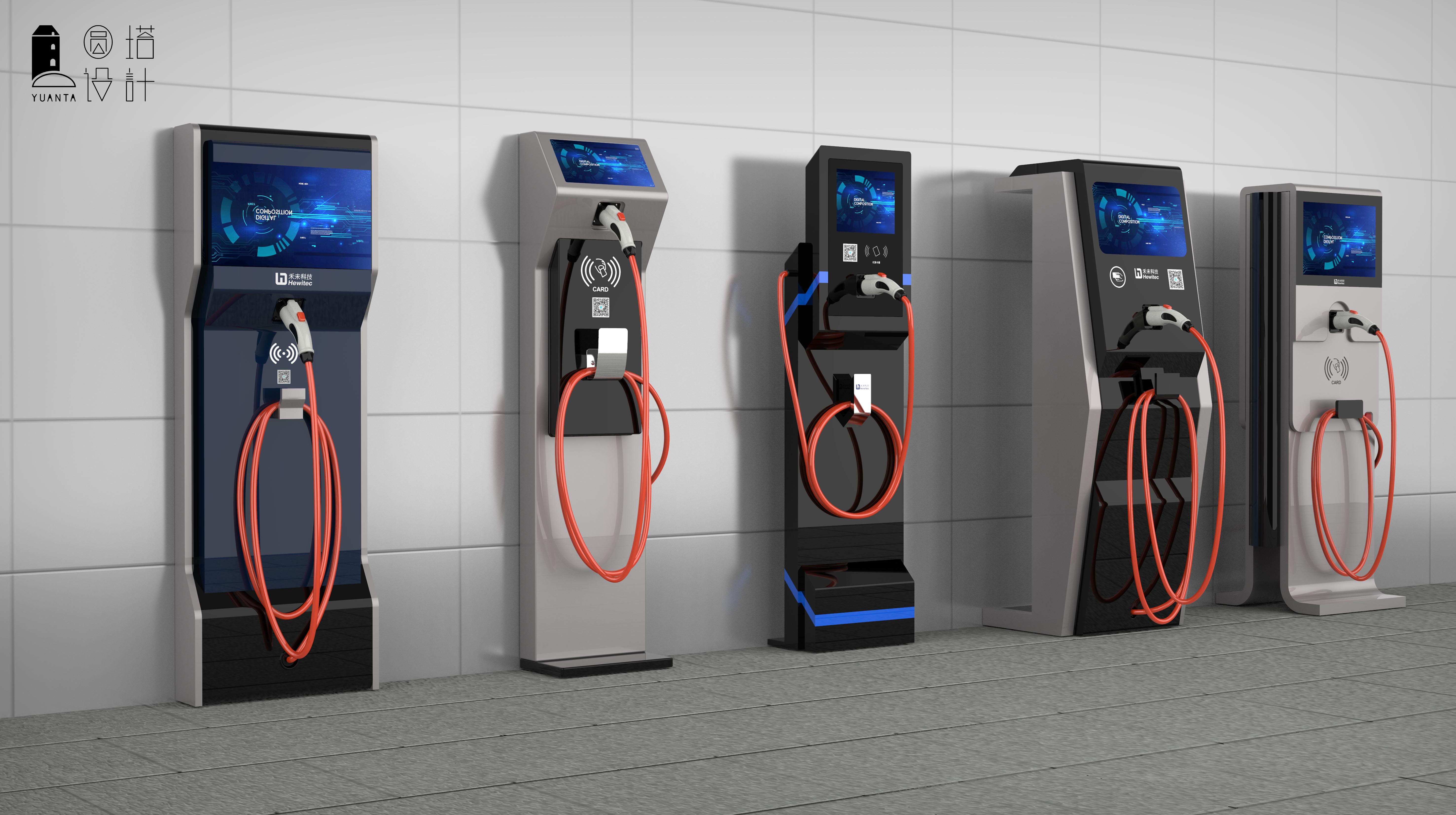 Charging pile，Electric vehicle，Design，Round tower，science and technology，Model，