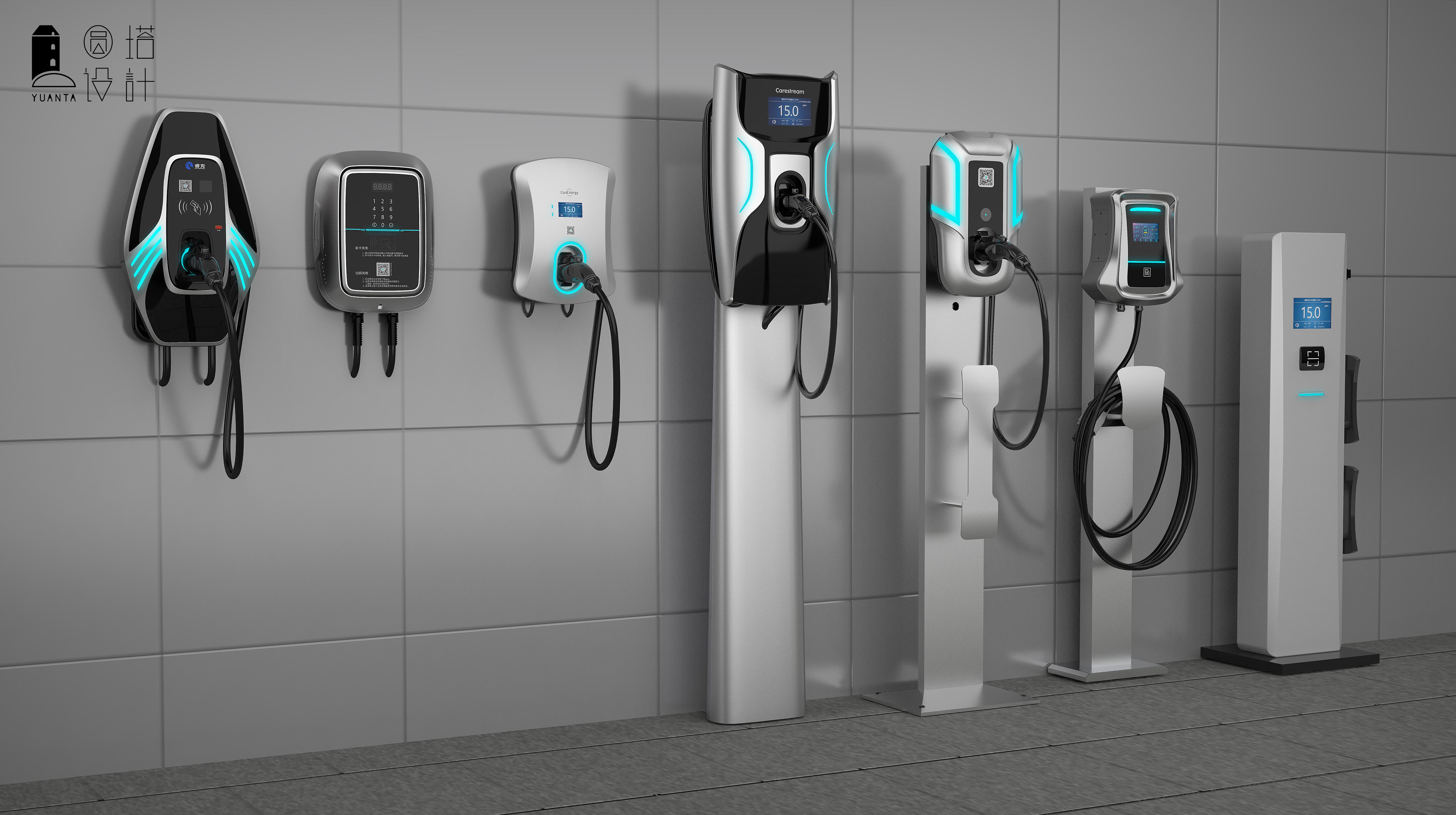 Charging pile，Electric vehicle，Design，Round tower，science and technology，Model，