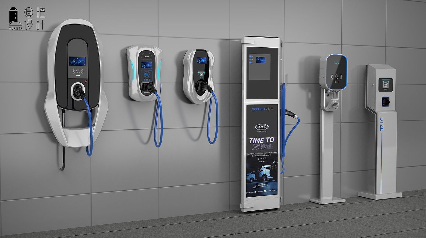 Charging pile，Electric vehicle，Design，Round tower，science and technology，Model，