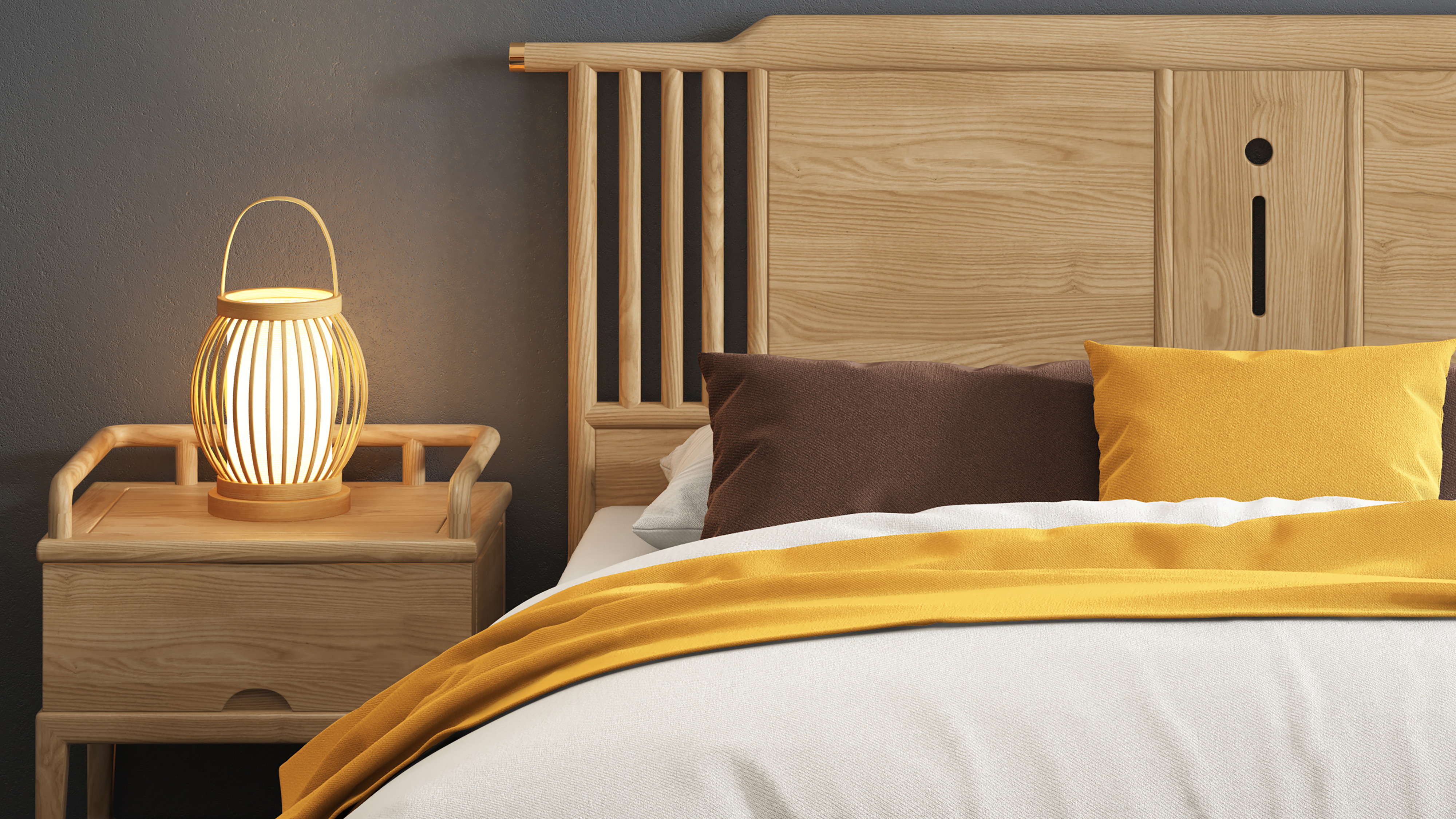 Chinese solid wood bed，Chinese furniture，Furniture modeling and rendering tutorial，Home Furnishing，furniture design ，product design，Product modeling and rendering animation tutorial，Antique Valley fragrance，