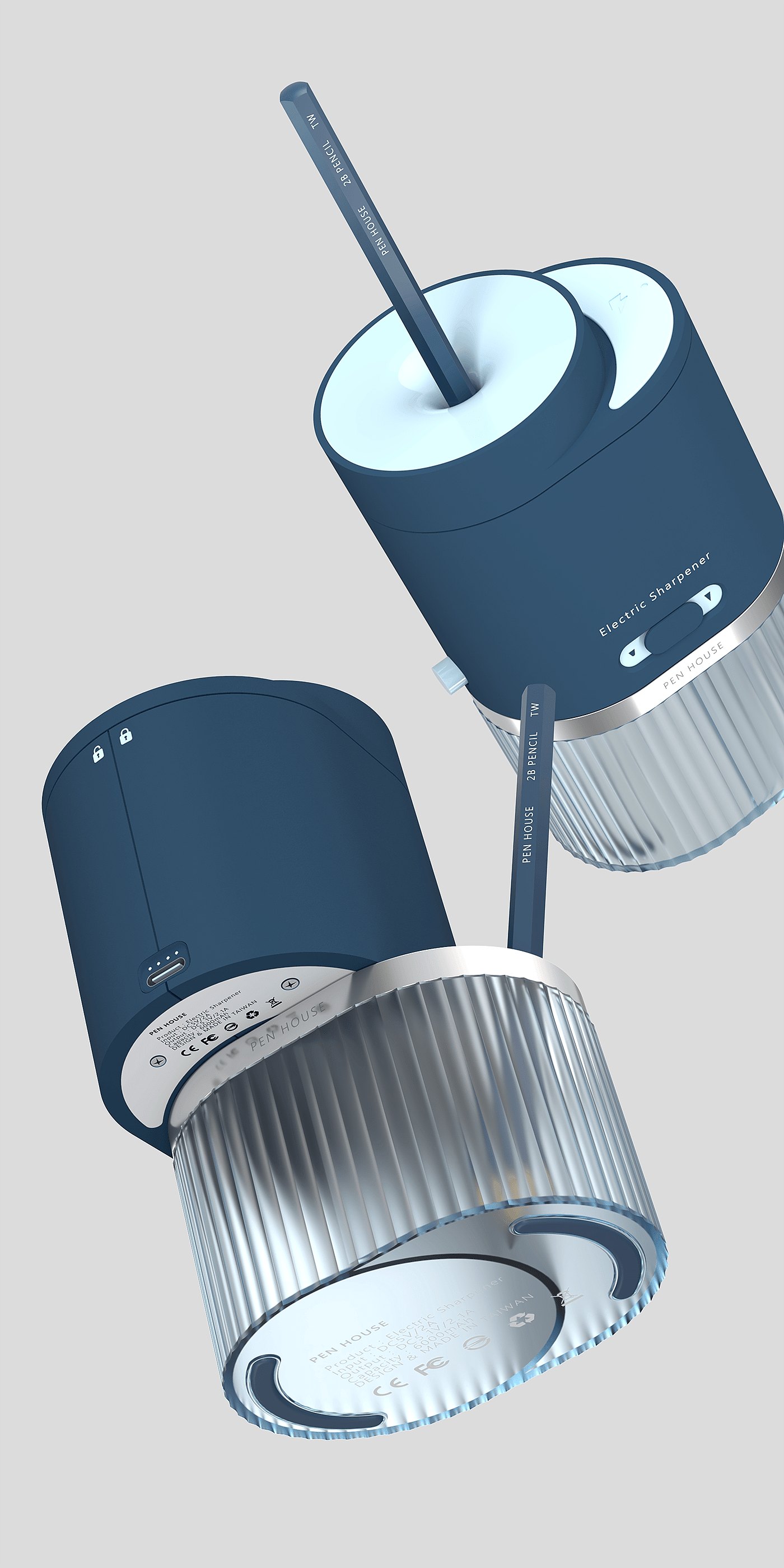 conceptual design，product design，Electric sharpener，Stationery，