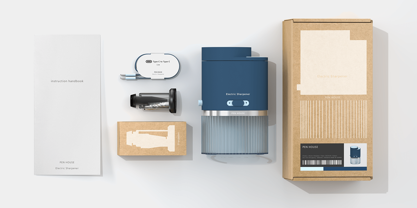 conceptual design，product design，Electric sharpener，Stationery，