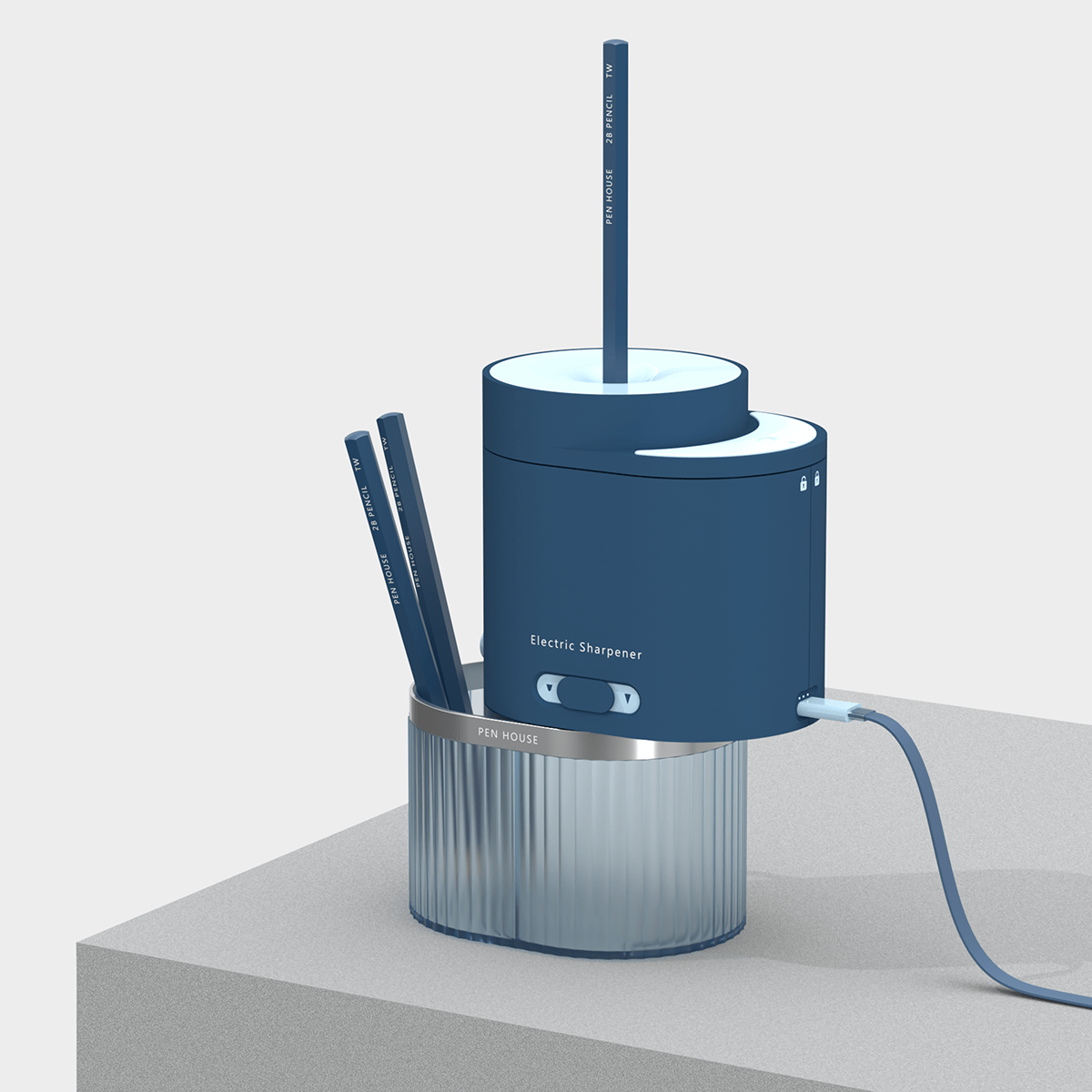 conceptual design，product design，Electric sharpener，Stationery，