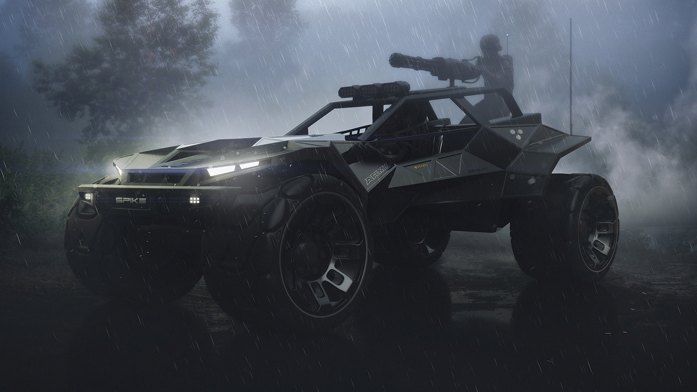 automobile，conceptual design，Mountain off-road vehicle，military，industrial design，