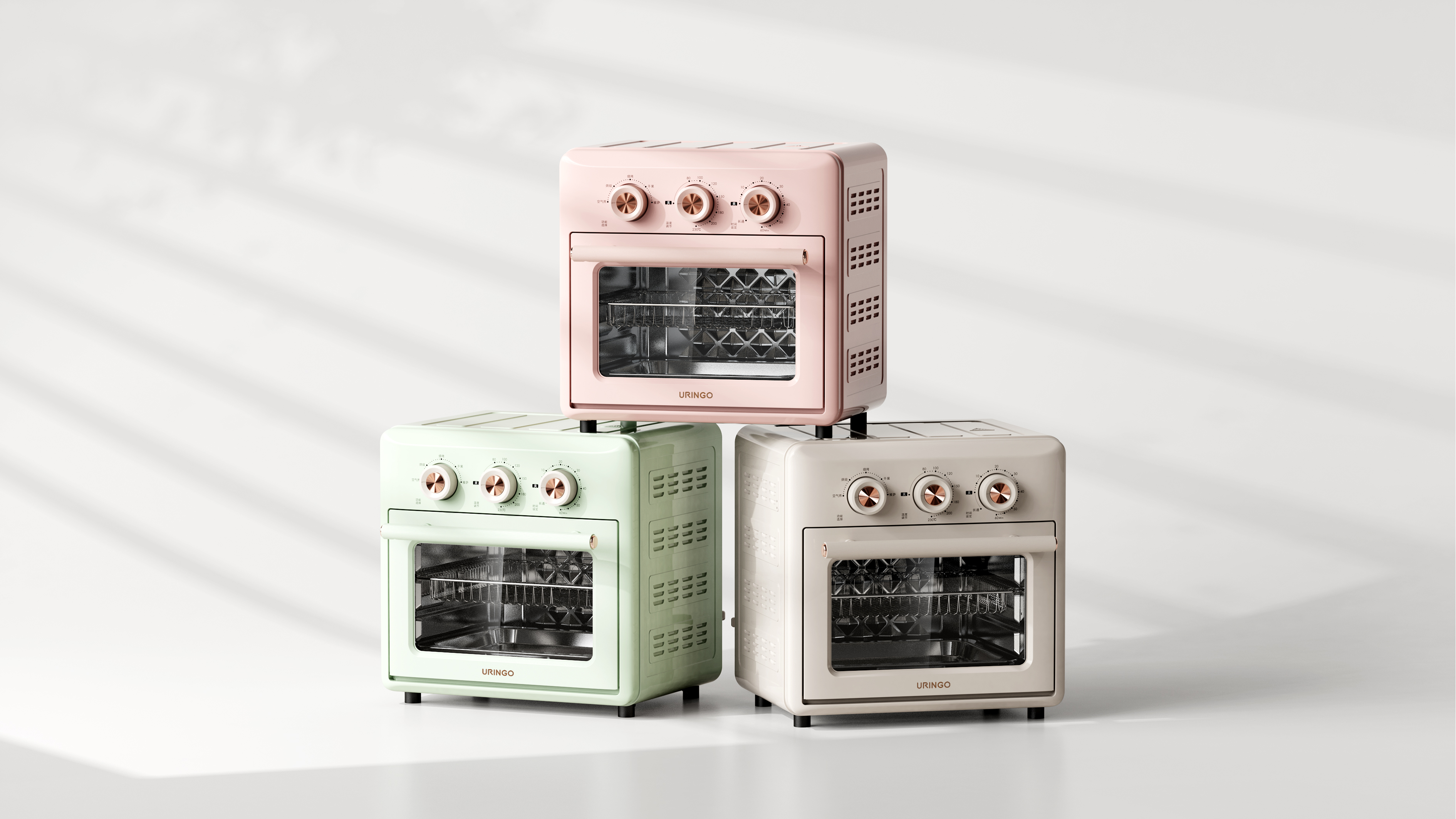 product design，Macro wing design，Electric oven，Kitchen appliances，Colorful jingle，oven，Product rendering，Air oven，