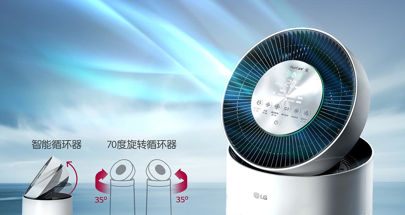 lg，空气净化器，AS60GDWP，360度净化，