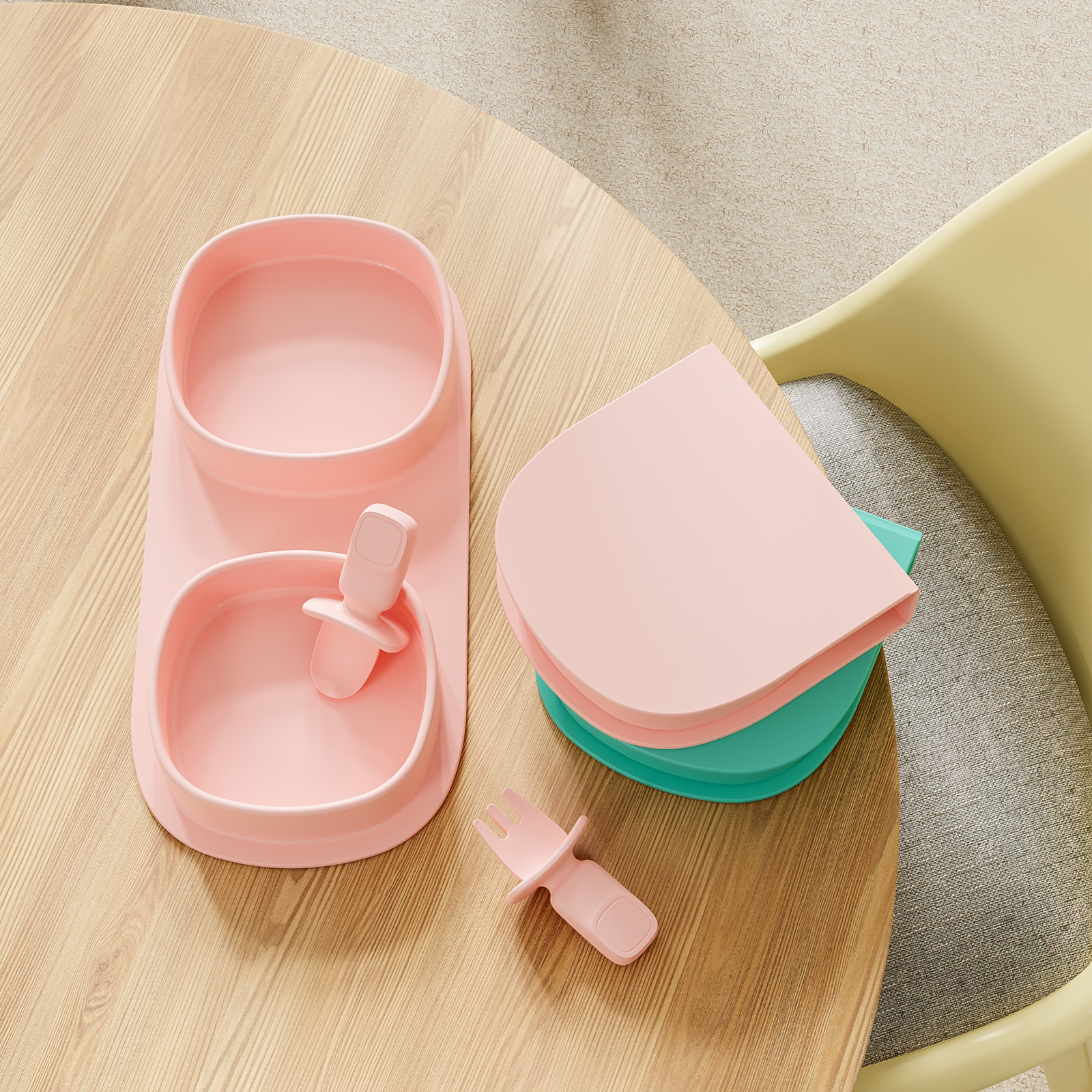 silica gel，Dinner plate，fold，Portable，Receive，