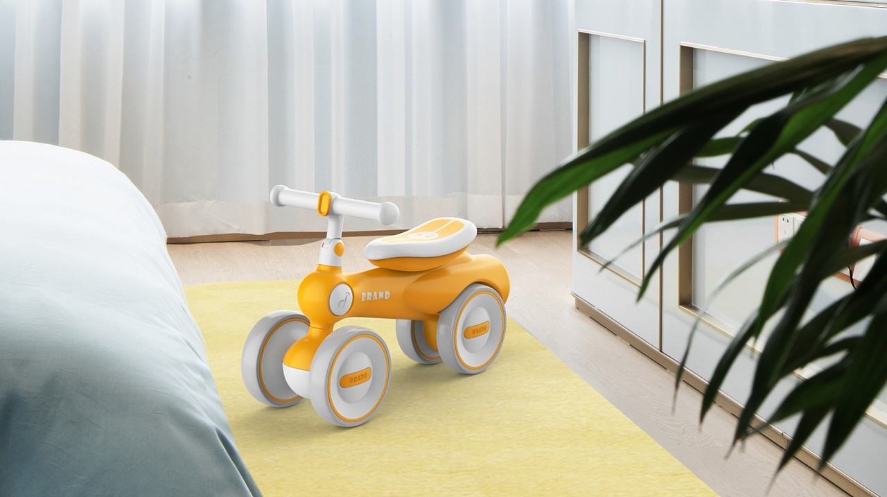 Children's products，Children's scooter，Children's balance car，Good things for children，industrial design，Tide boy，Render，Taxi，