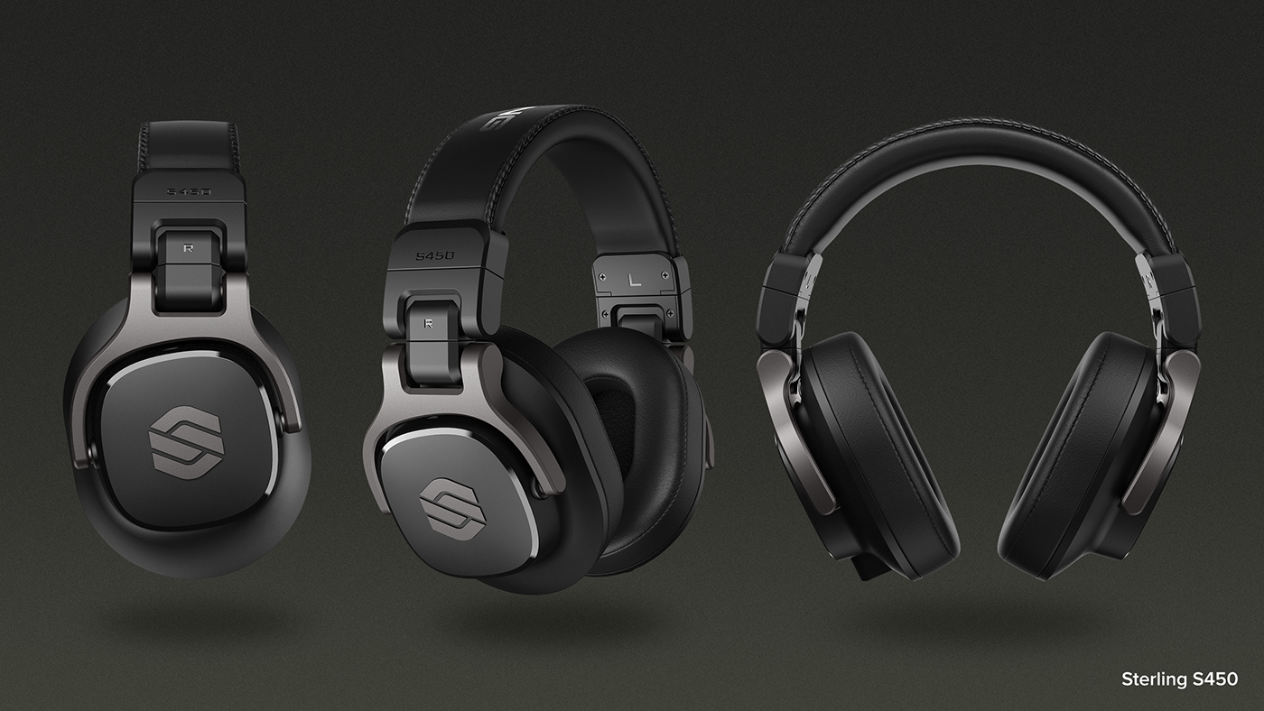 Dan Grove，Sterling s series，Studio headphones，Product visualization，Ergonomics，