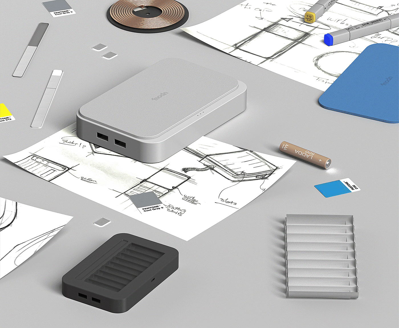 Waia，Sustainable battery charger，Modern battery charger，product design，protect the environment，