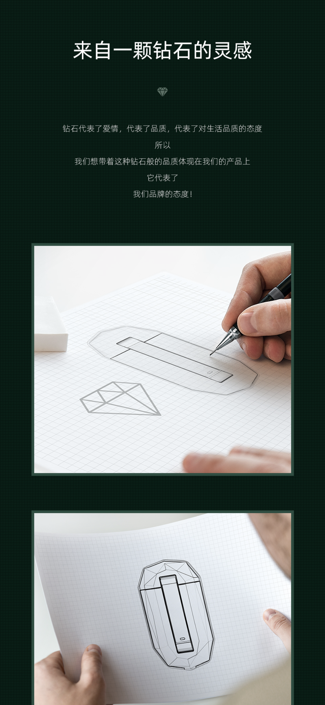 Senzhuo creativity - ultra thin diamond mobile phone bracket，