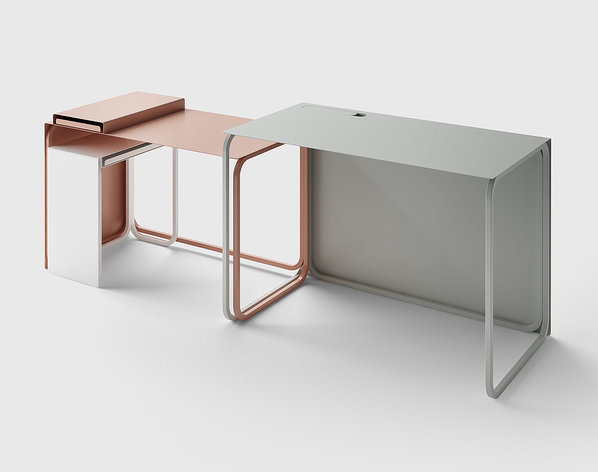 Giuseppe Burgio，“JOIN”办公桌，简约设计，可定制，多功能系统，