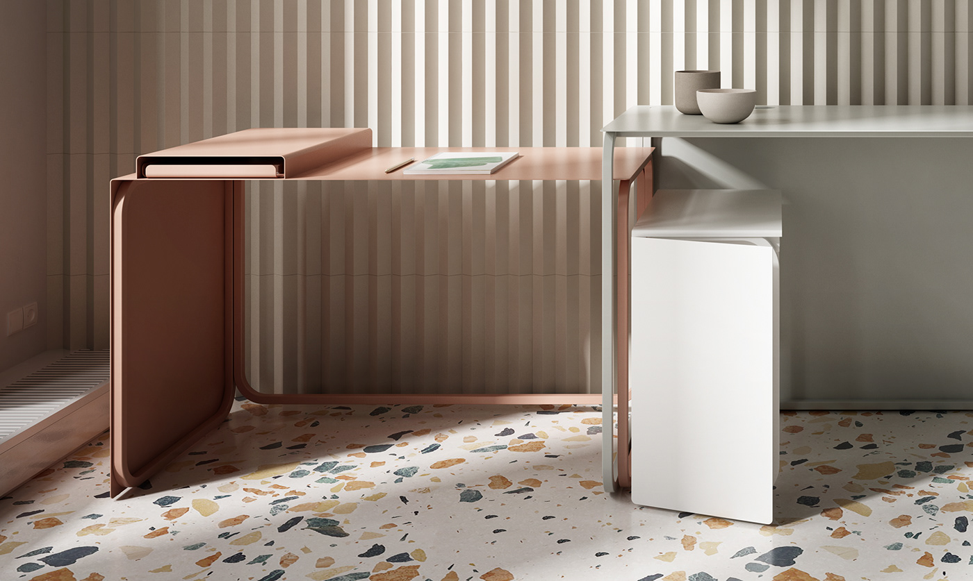 Giuseppe Burgio，"Join" desk，Simple design，Customizable，Multifunctional system，