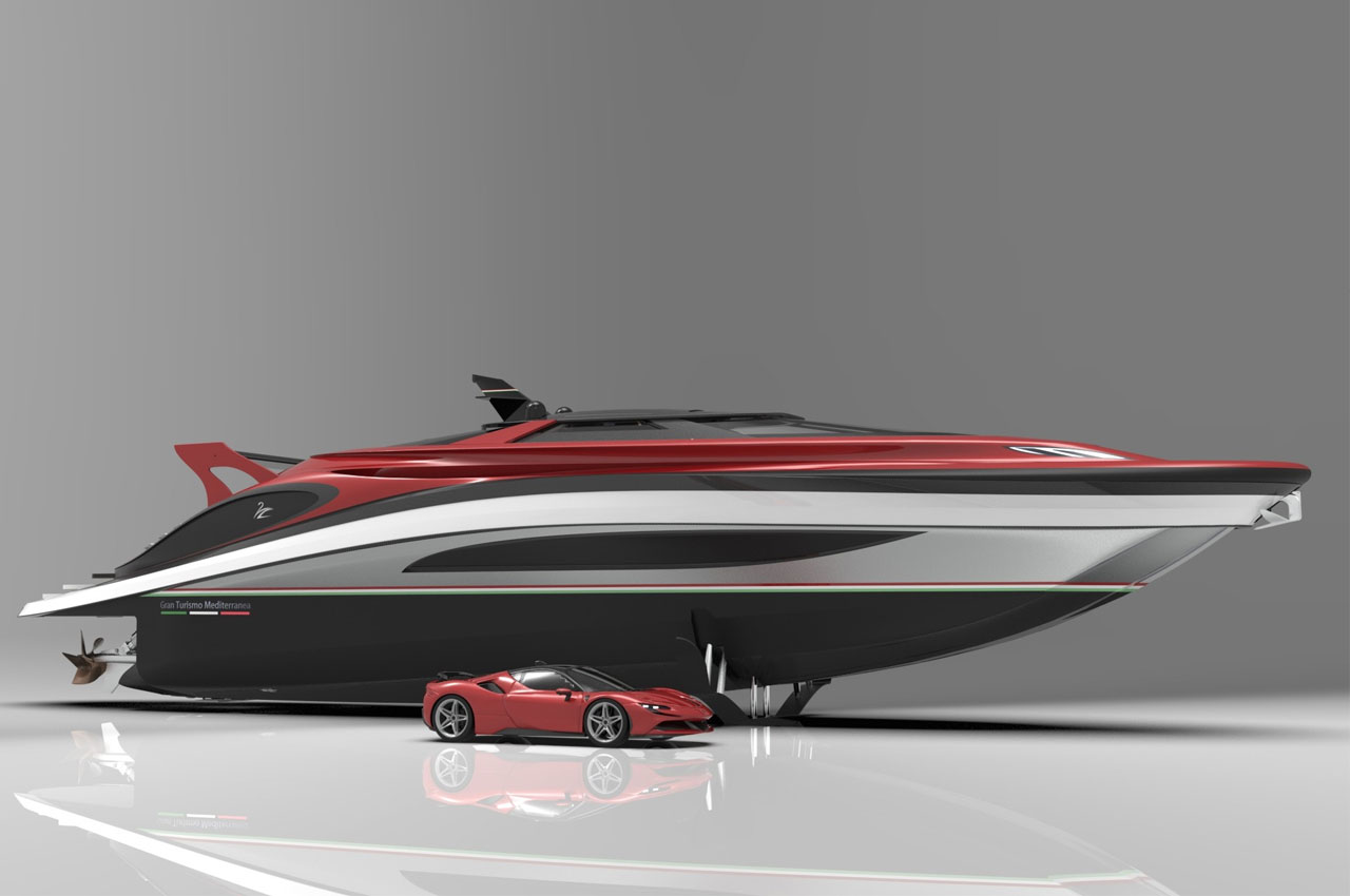 yacht，deck，Ferrari，a ship，