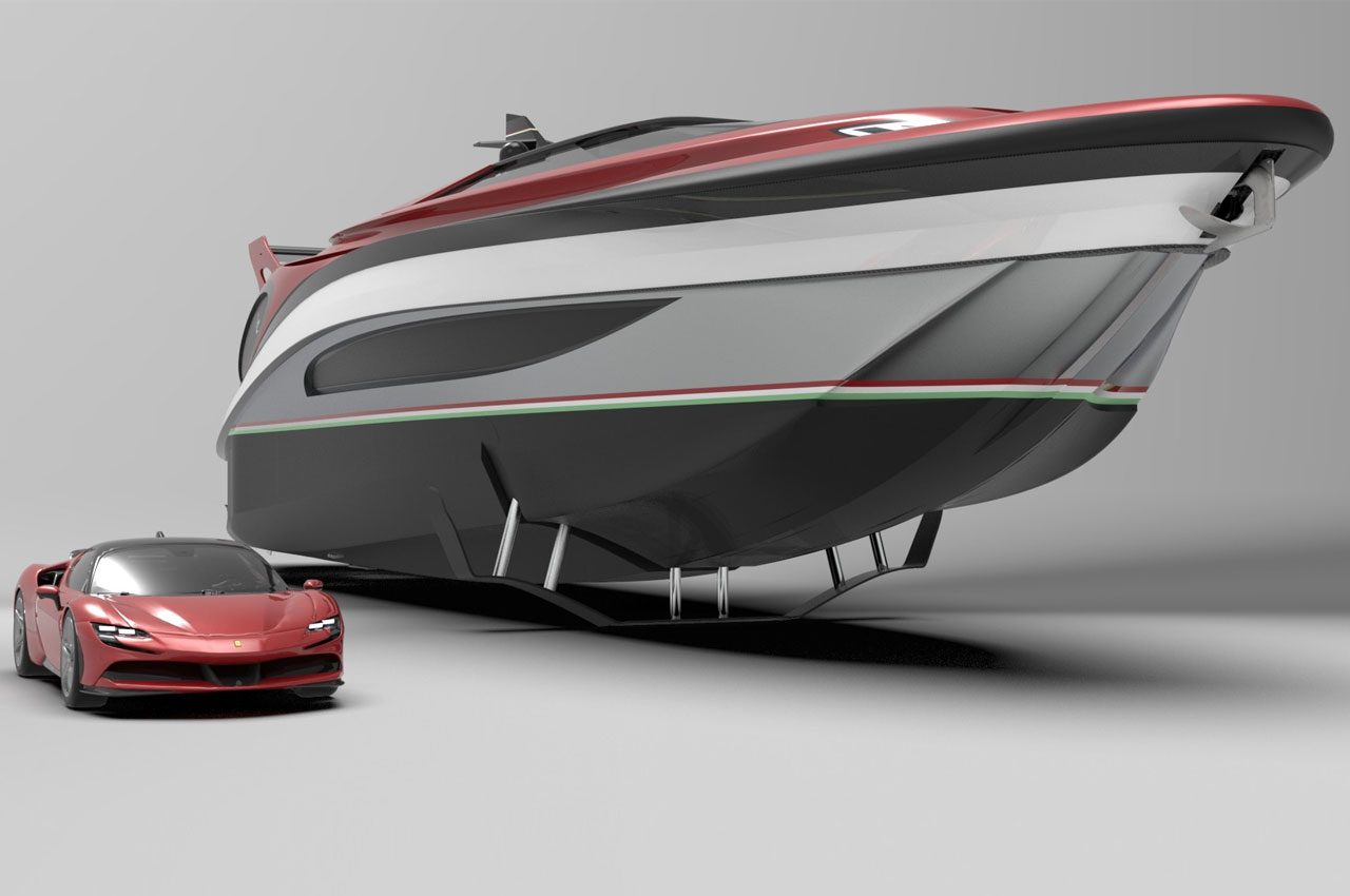 yacht，deck，Ferrari，a ship，