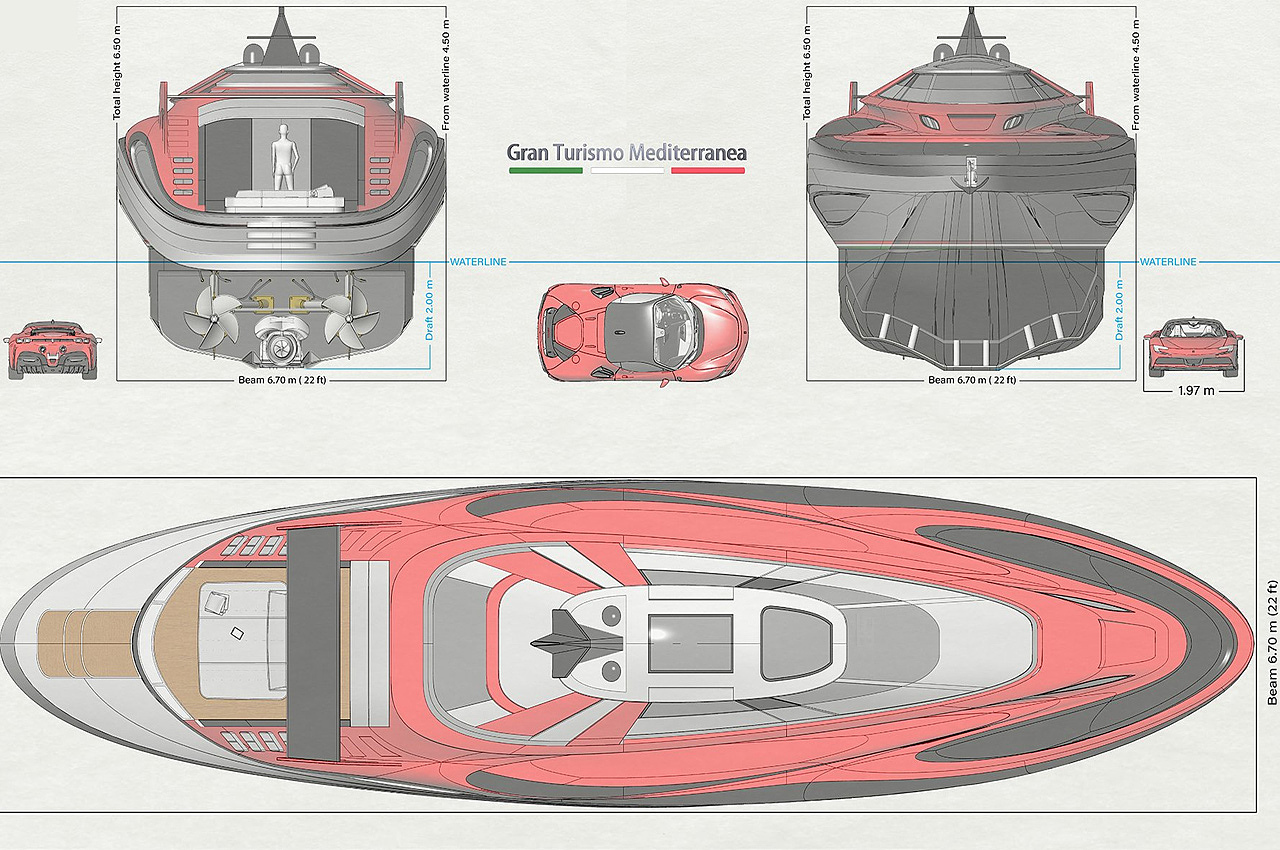 yacht，deck，Ferrari，a ship，