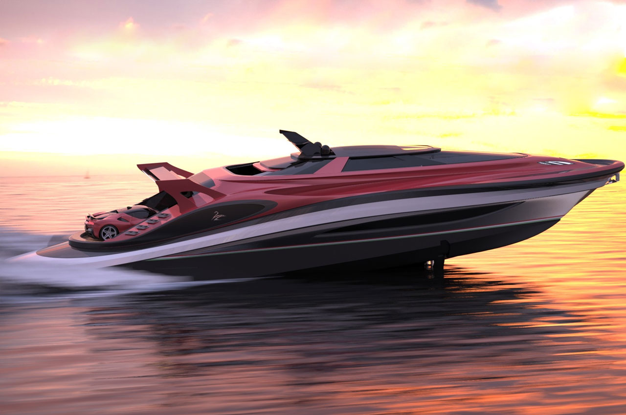 yacht，deck，Ferrari，a ship，