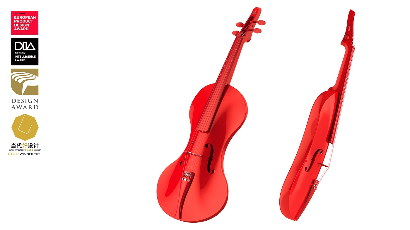 carbon fibre，violin，James，Musical Instruments，Native musical instrument，Gold Award for contemporary good design，Golden dot design，China design intelligent manufacturing Award，