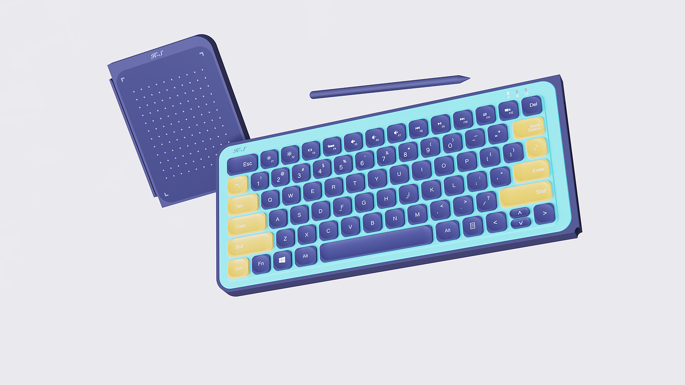 industrial design，Render，keyboard，color，originality，