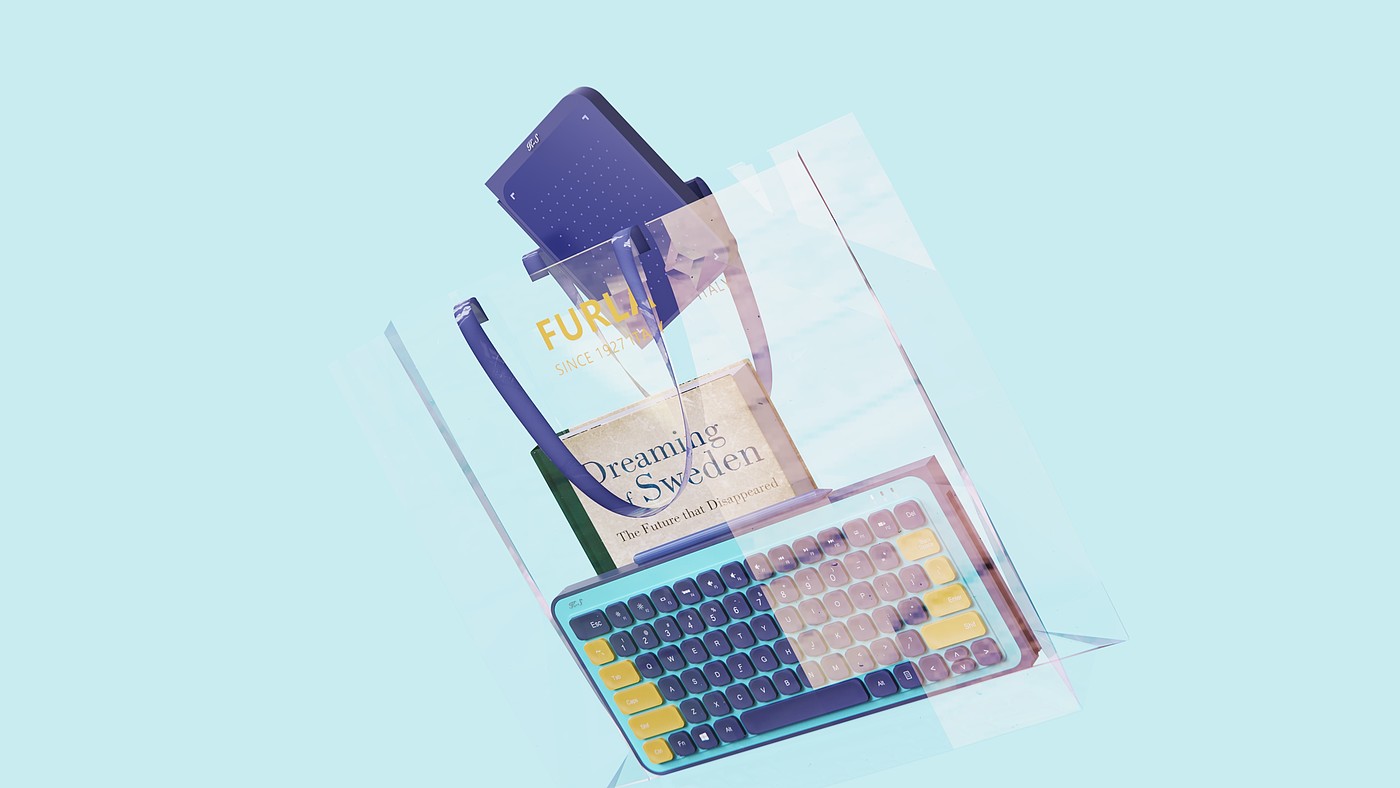 industrial design，Render，keyboard，color，originality，
