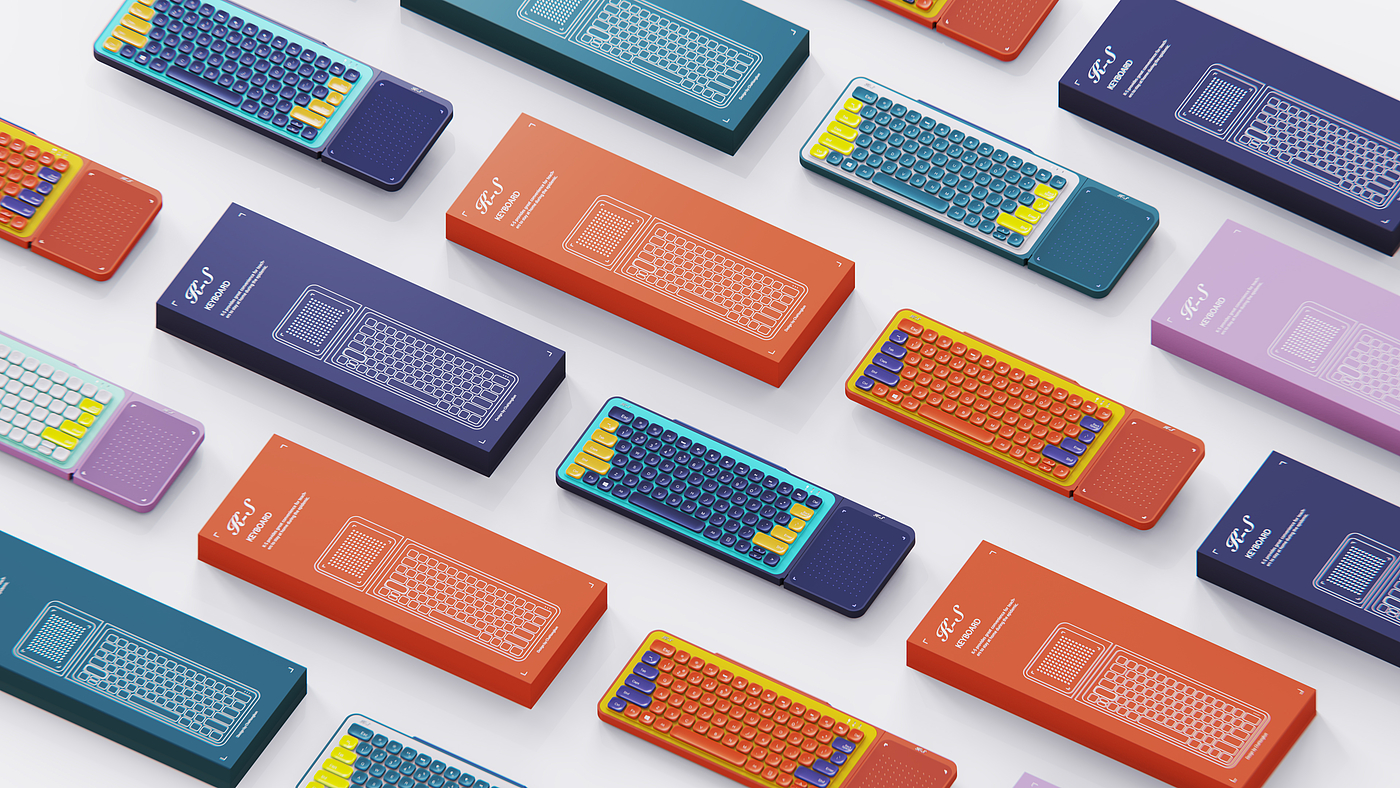 industrial design，Render，keyboard，color，originality，
