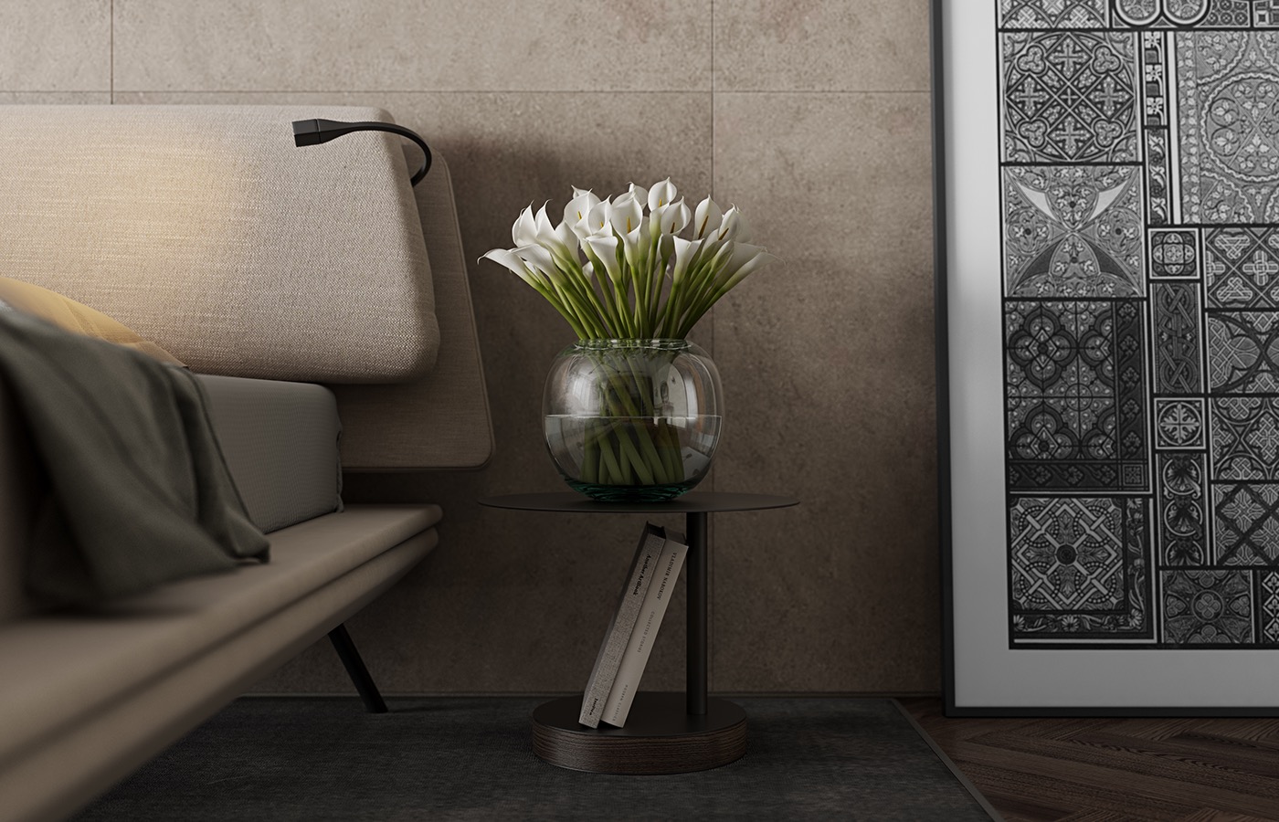 bedside cupboard，Simplicity，black，practical，