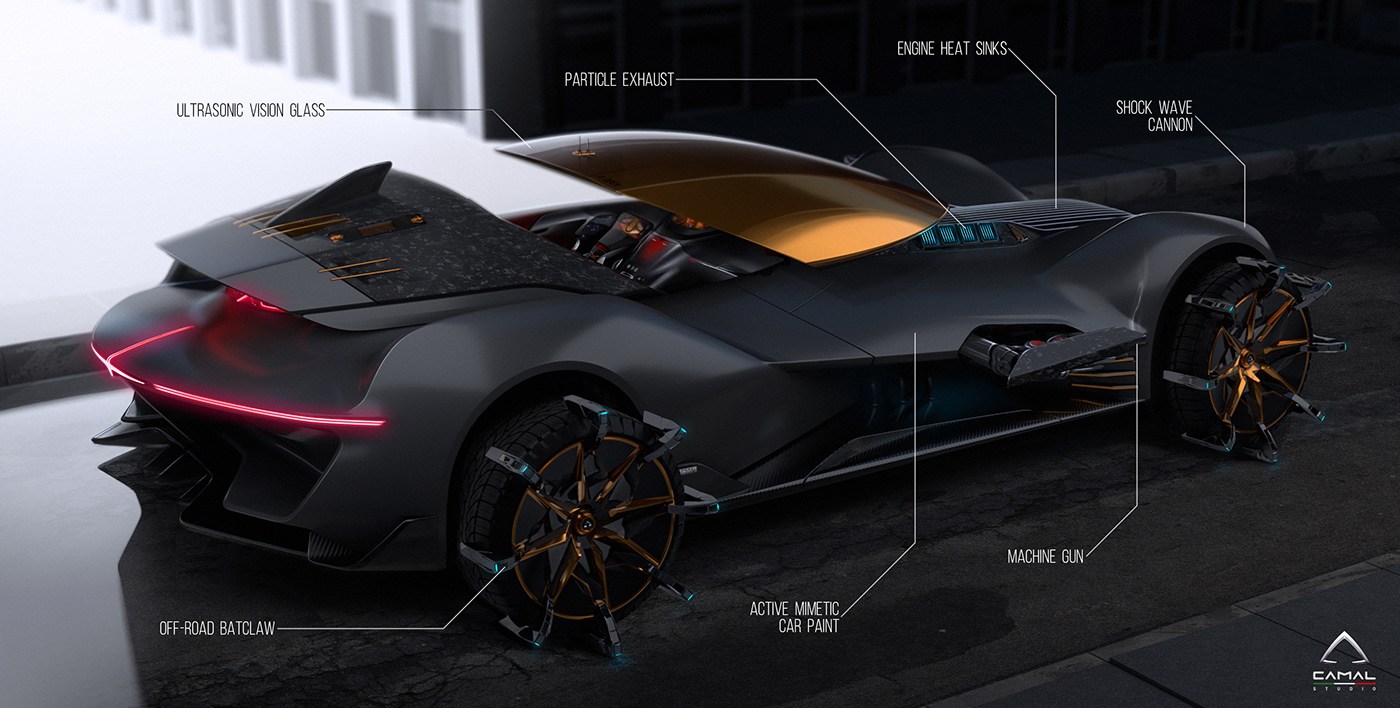 Sports car，concept，Batmobile，3d，